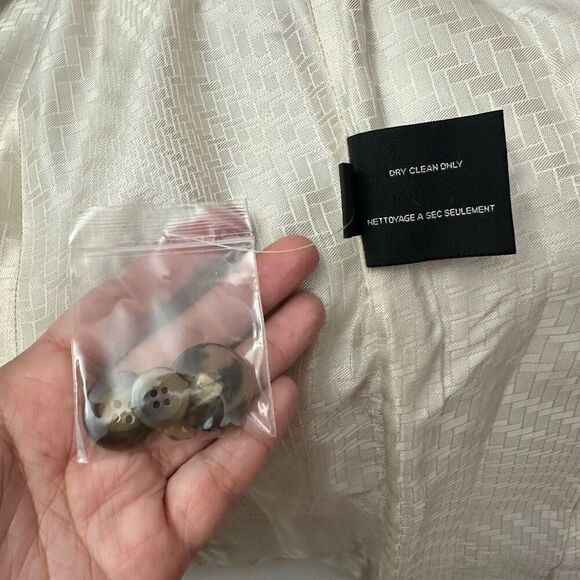 Cole Haan Luxury Suri Alpaca & Wool Blend‎ Gray Pea Coat Sz 14 Hidden Button NEW - Picture 10 of 13